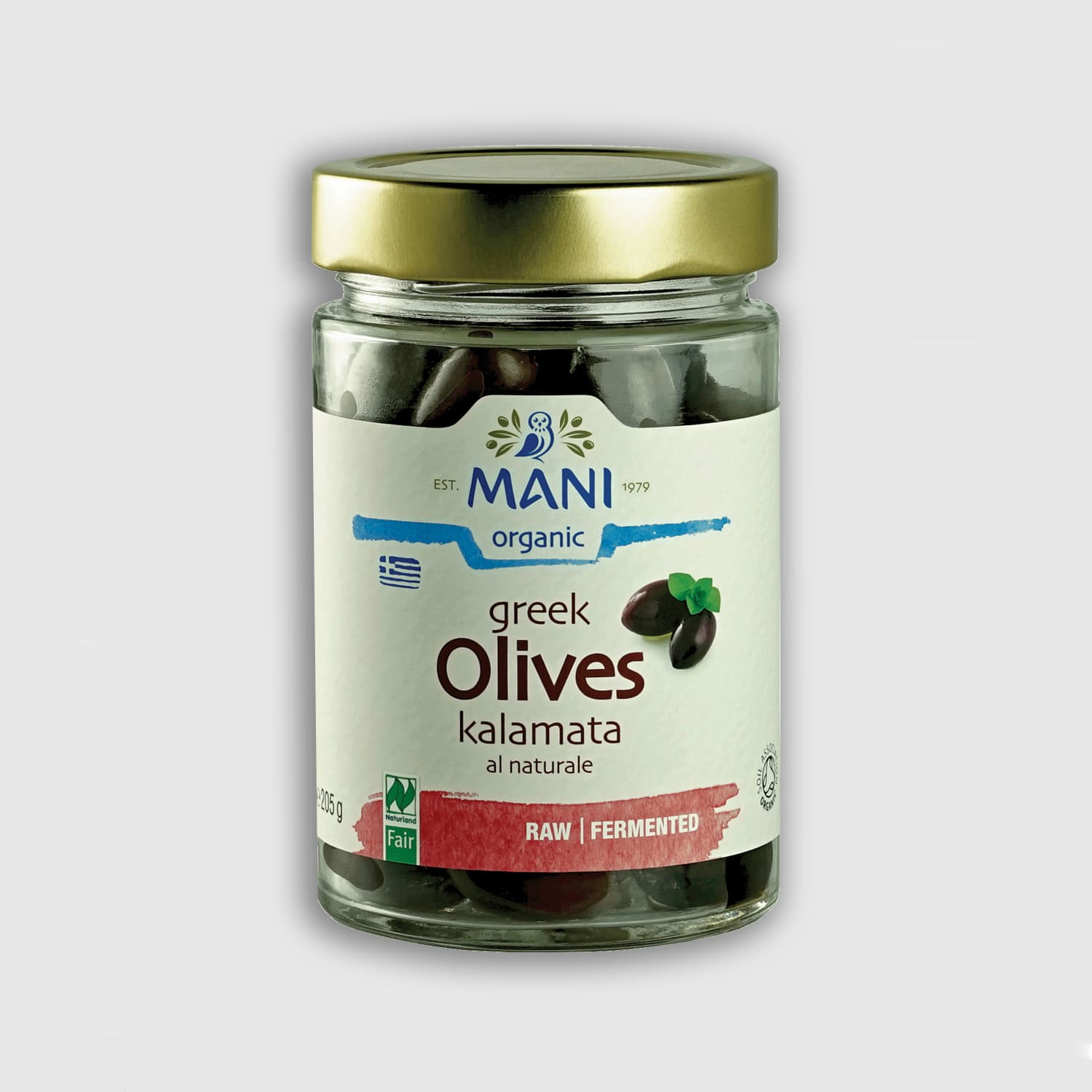 Mani Blauel Organic Black Kalamata Olives al Naturale