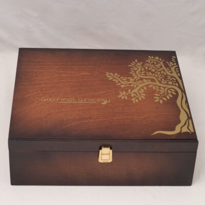 Luxury Wooden Box Dark (Opens and slides)