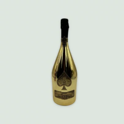 Armand De Brignac Brut Gold Magnum 1.5L champagne bottle showcasing its iconic golden design.