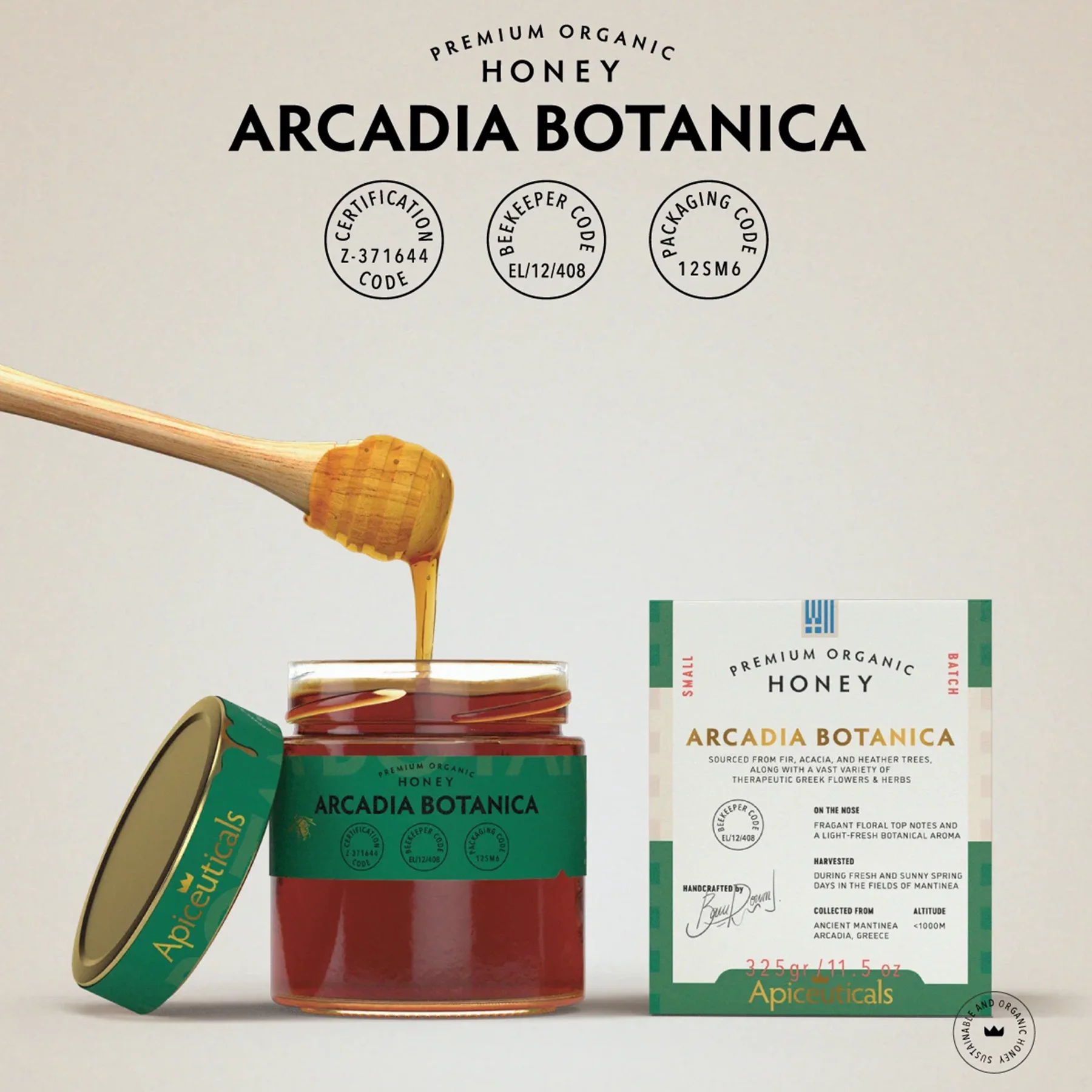 Raw Organic Greek Blossom Honey Harvested in Arcadia