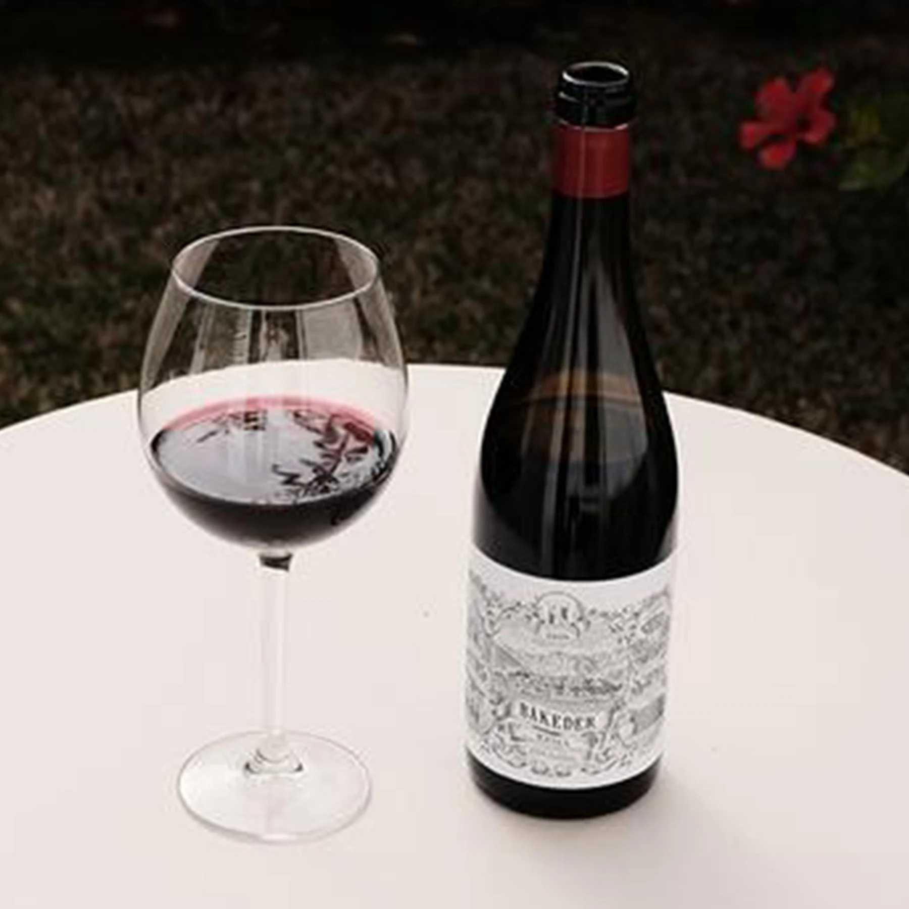 Glass of Bakeder red Spanish wine