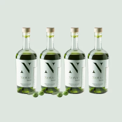 bundle of four 500ml bottles of El Más Verde Novo brings you premium cold pressed extra virgin olive oil