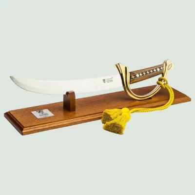 Kellerman champagne saber with inlay handle and gold hilt