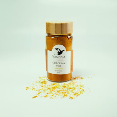 gourmet spices with our premium Exotic Turmeric/Curcuma India 50gr in a nice jar with wood lid .