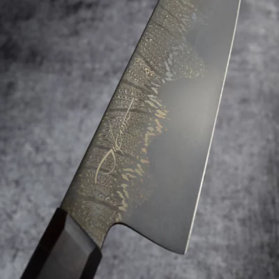 Handmade Gyoto Knife Cinyras neatly packaged in a premium gift box, ready for gifting to culinary enthusiasts and professional chefs.