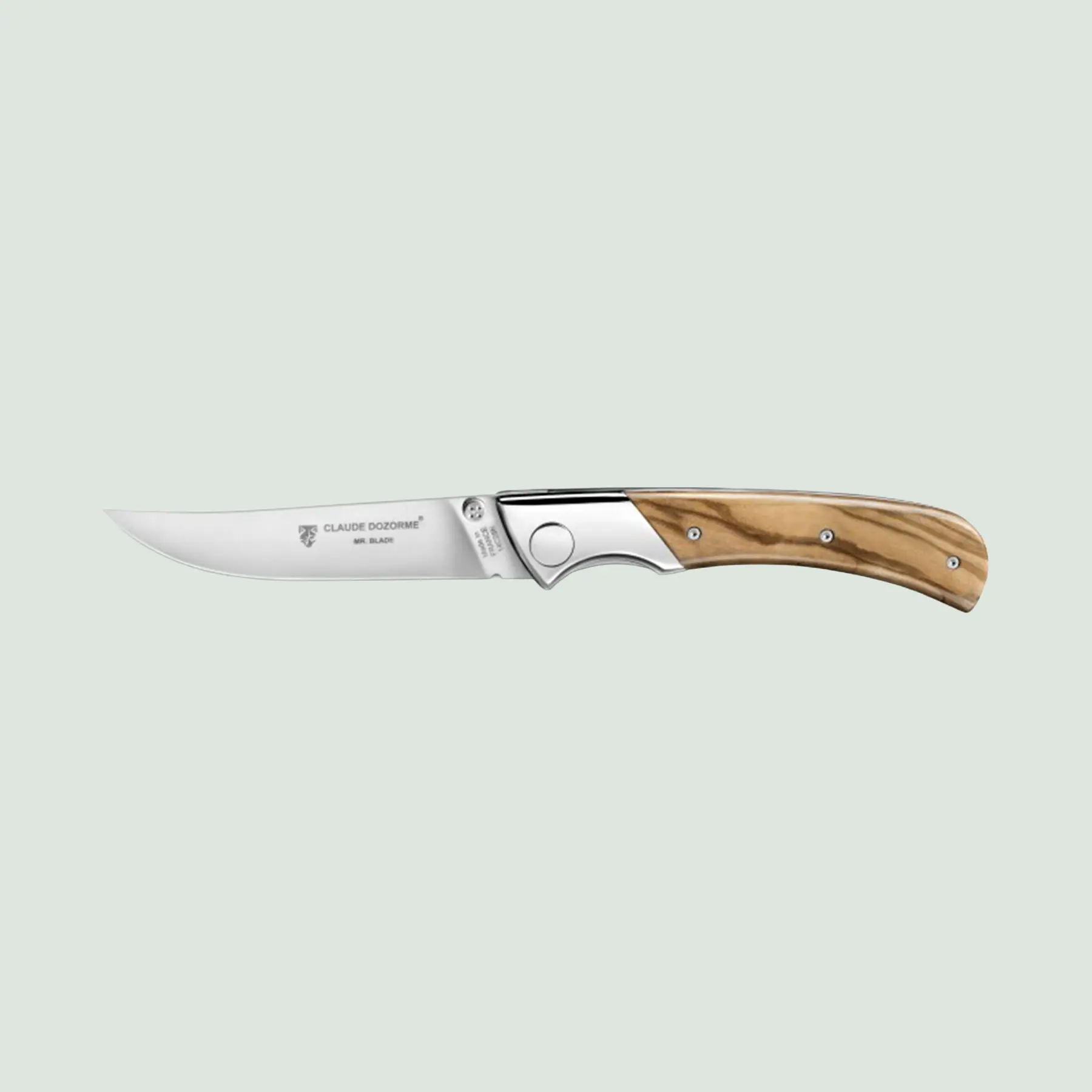 Claude Dozorme EOK folding knife with olive wood handle
