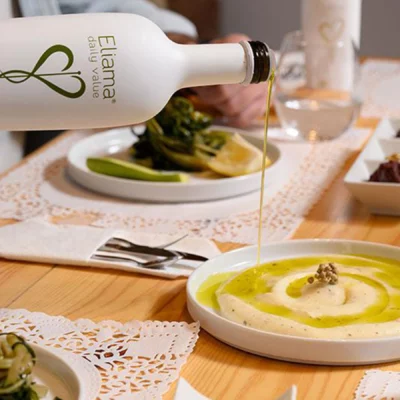 Eliama Daily Value Premium EVOO Drizzled on Hummus