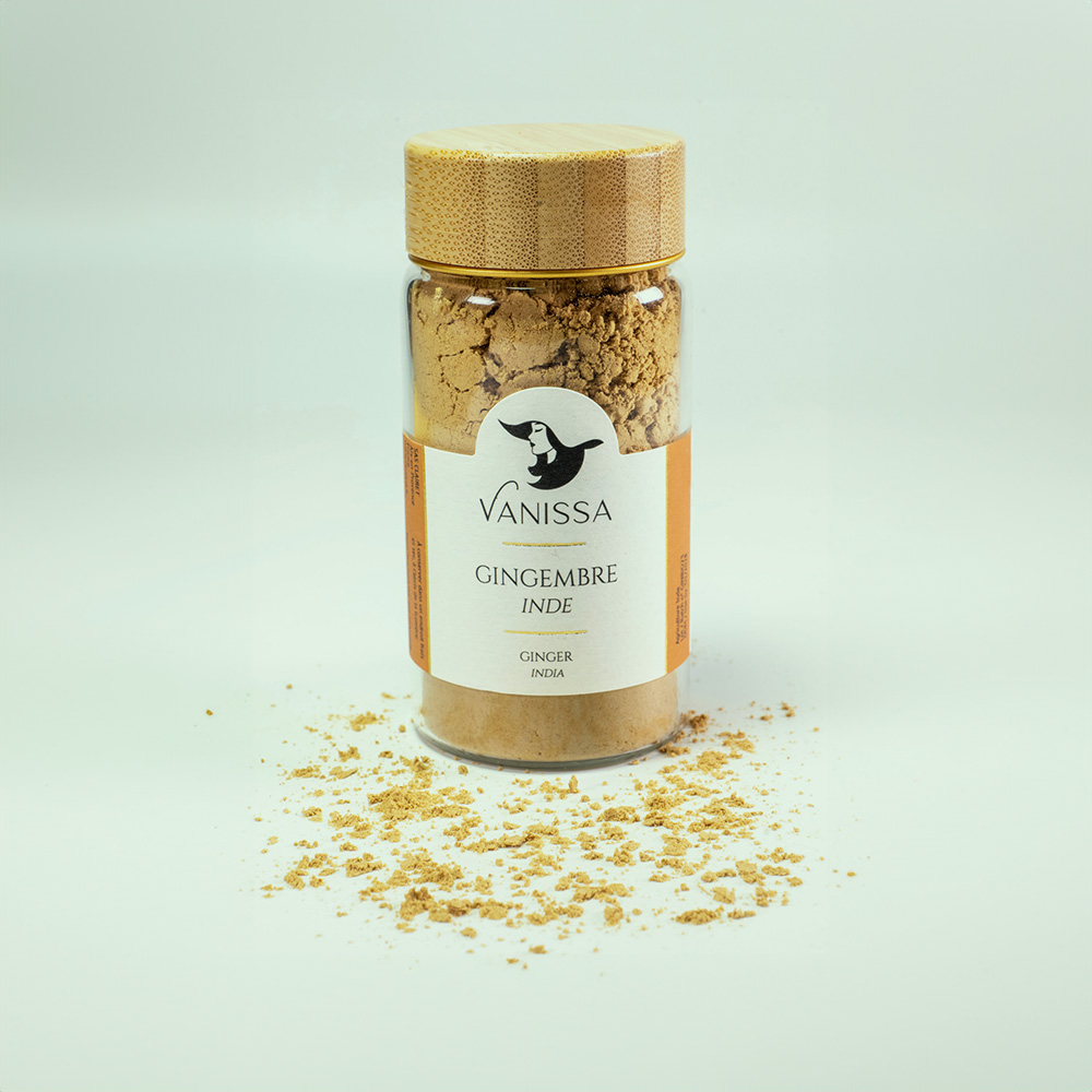 gourmet spices with our premium Exotic Premium Ginger Powder 50gr in a nice jar with wood lid .