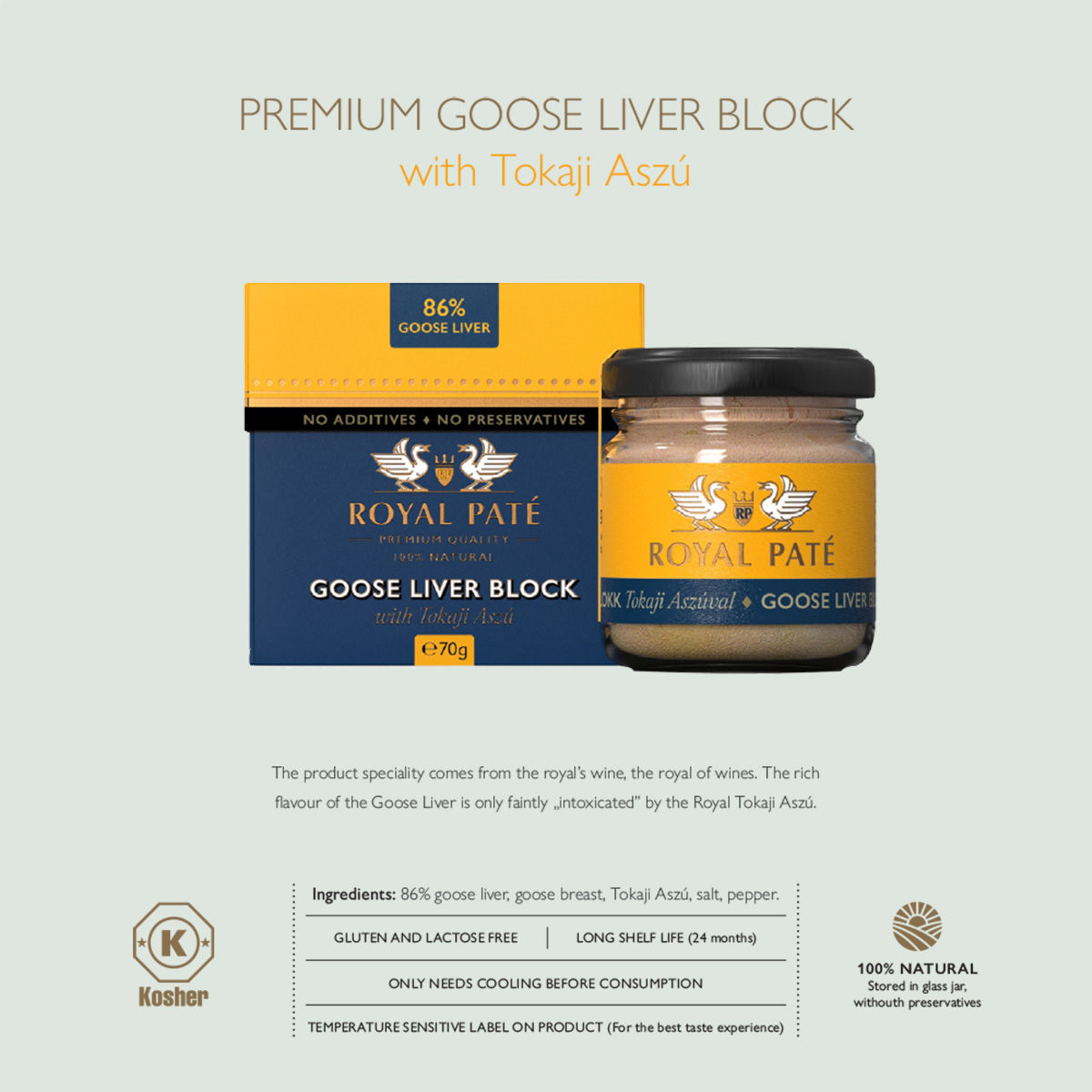 1x70gr PREMIUM FOIE GRAS BLOCK - TOKAJI WITH ASZU 86% - Image 2