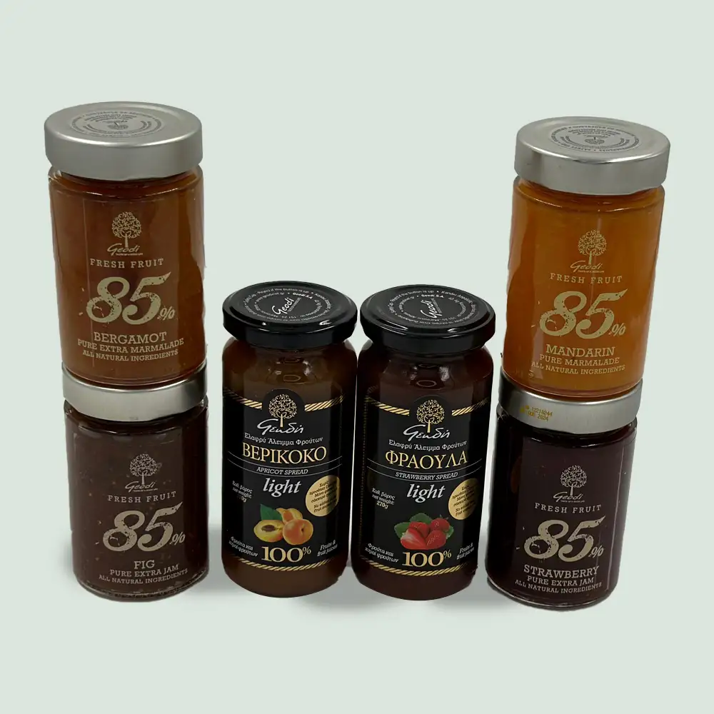 6 jars Geodi Jams Spreads Mix & Match Pack