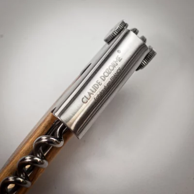 High-end sommelier corkscrew with engraved lever and elegant design