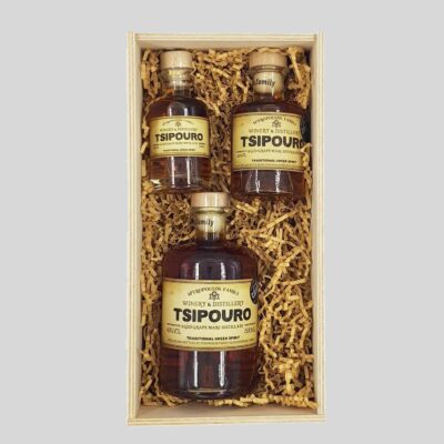 Wooden Box: Aged Tsipouro Spyropoullos Trilogy