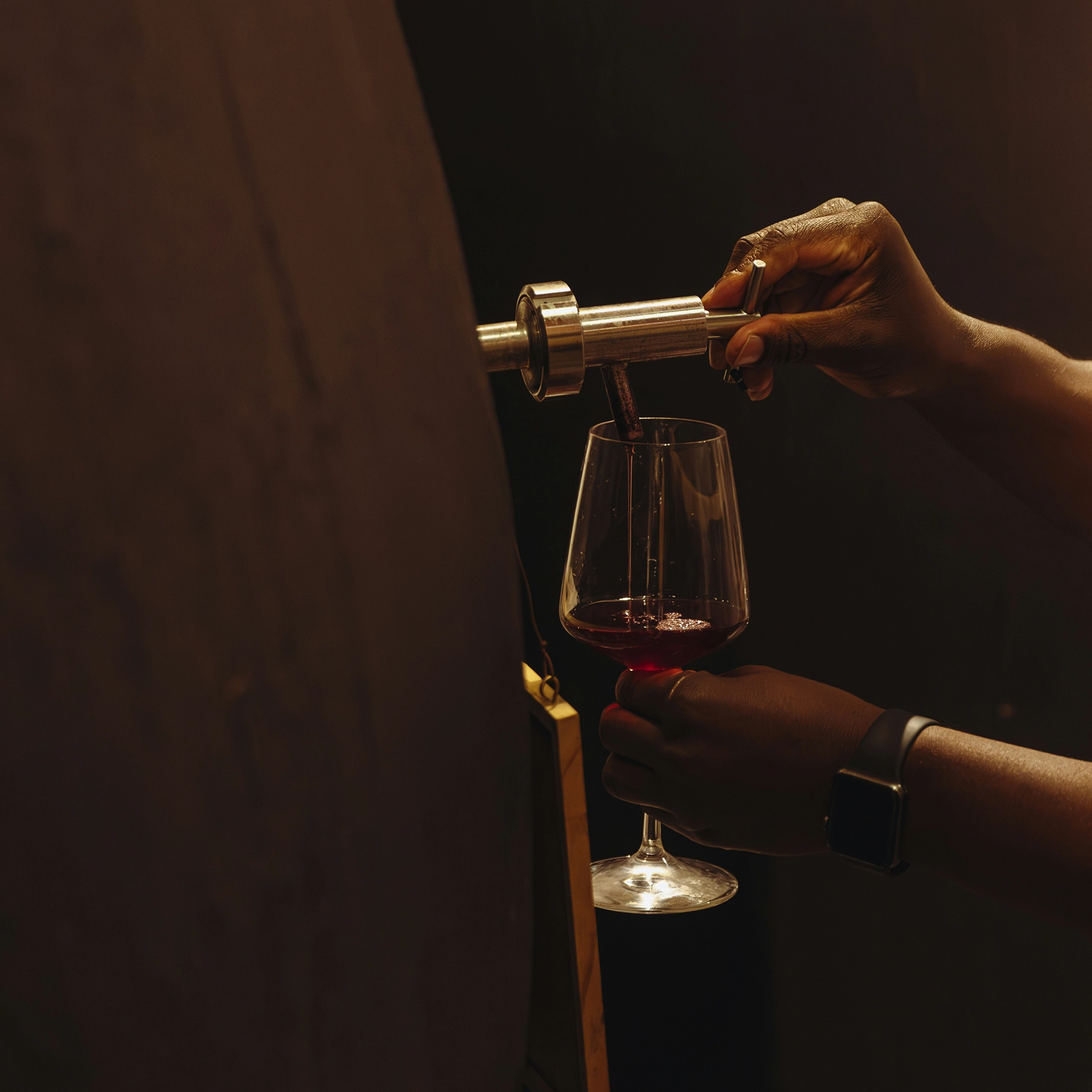 Ikarian Wine testing from the barel