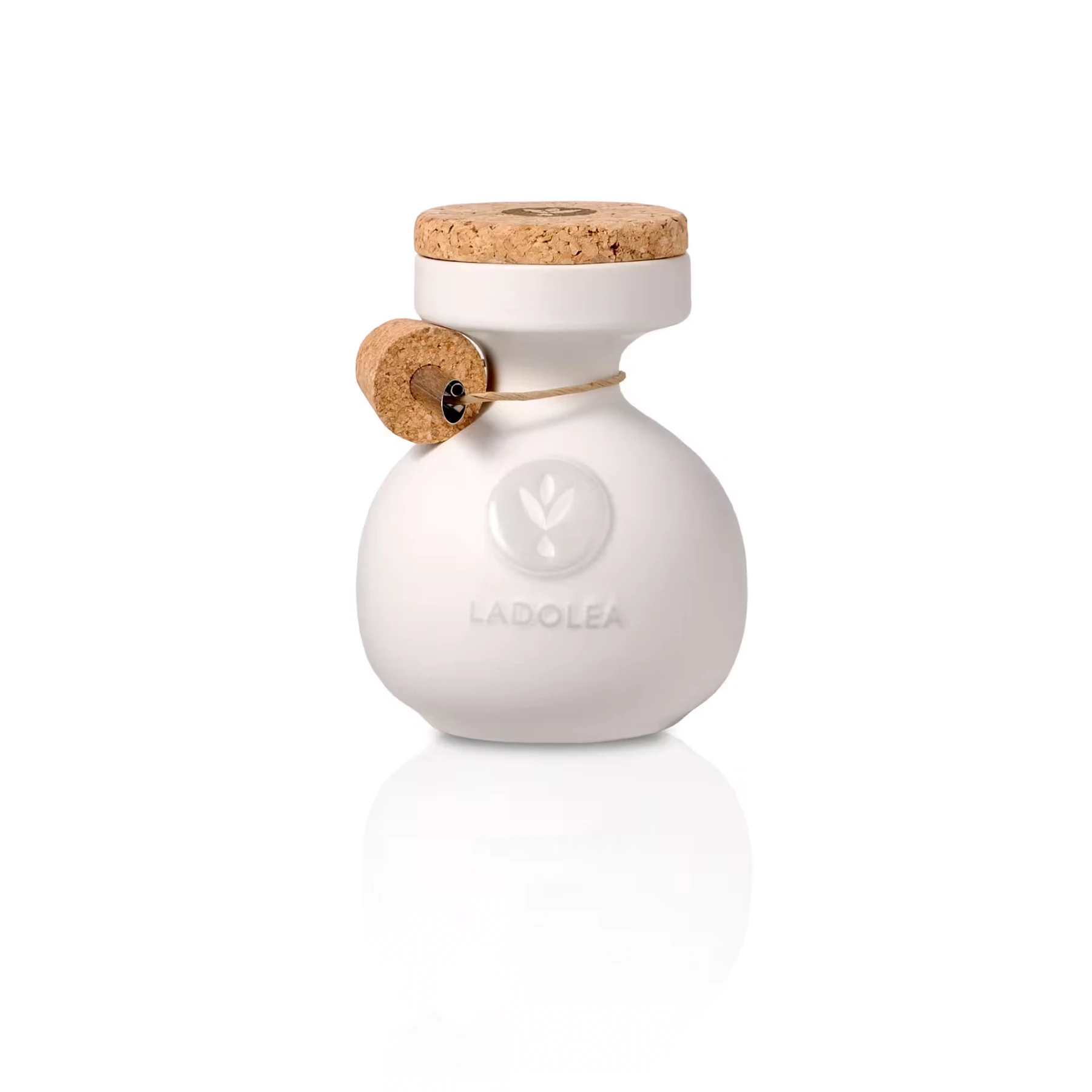 Ladolea ceramic bottle filled with organic extra virgin olive oil – eco-friendly and elegant