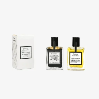Olive oil and balsamic vinegar mini spray set in elegant box