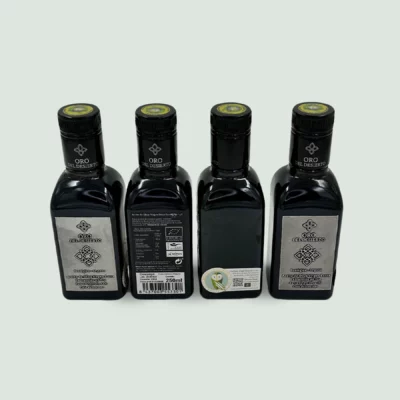 Oro del Desierto Coupage organic extra virgin olive oil back side of the bundle