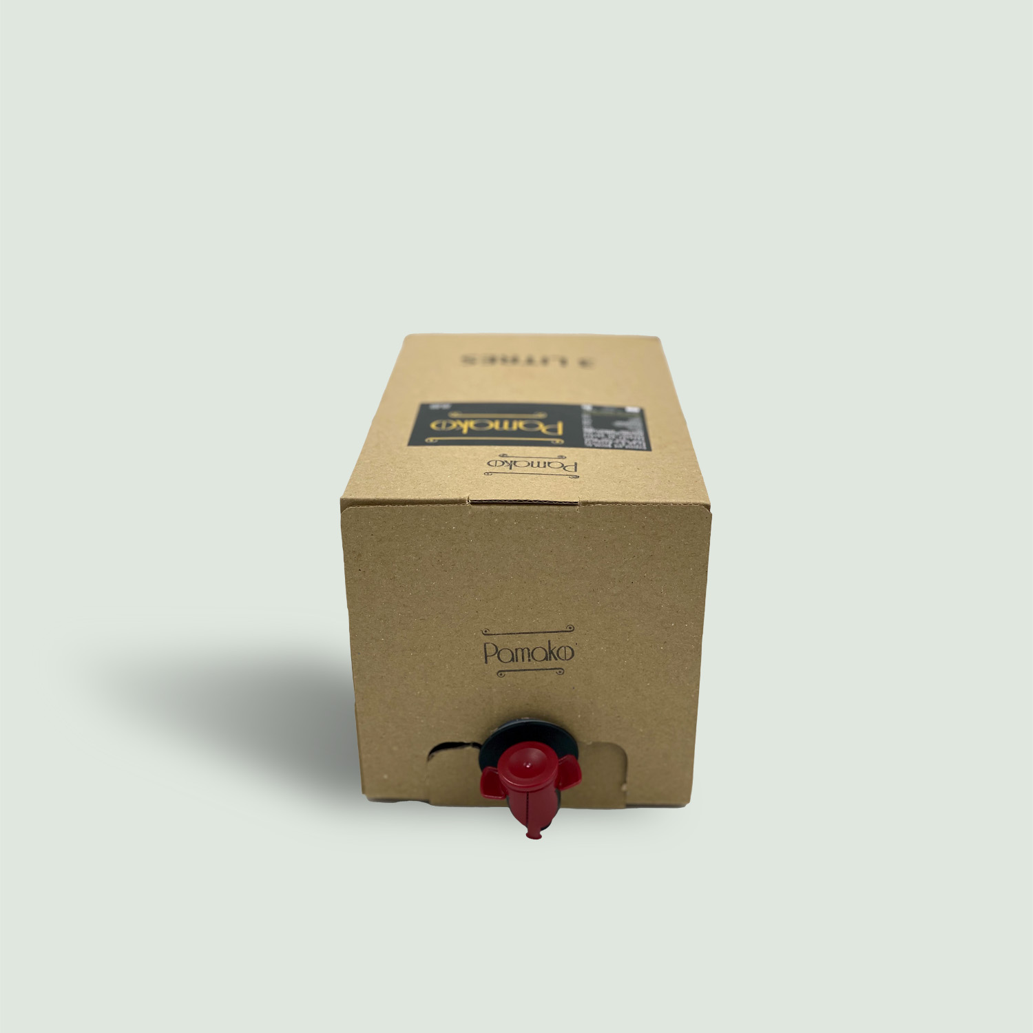 3-litre Bag-in-Box of Pamako Simple Blend Organic EVOO, highlighting polyphenol-rich olive oil in a fresh-preserving, user-friendly container.