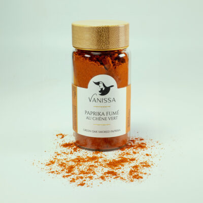 Embrace the luxurious world of gourmet spices with our premium Exotic Green Oak Smoked Paprika 55gr in a nice jar with wood lid .