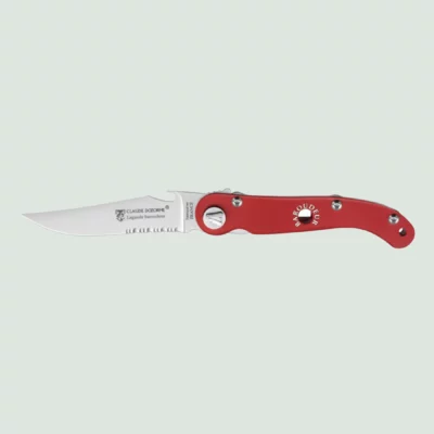 Scrapper Laguiole pocket knife with red anodized aluminium handle – open view