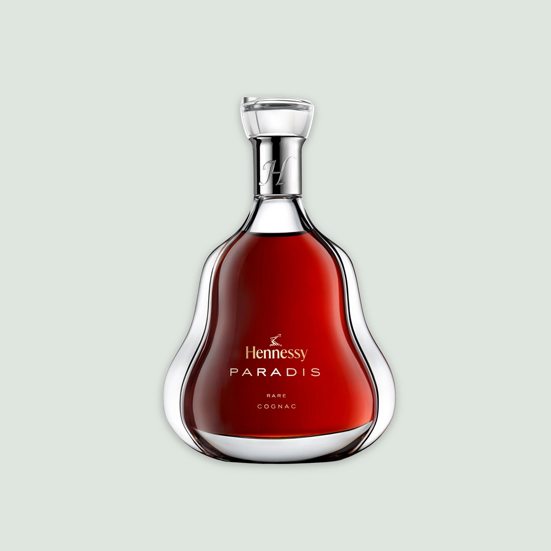 Elegant bottle of Hennessy Paradis Rare Cognac showcasing its rich copper color and distinctive shape.