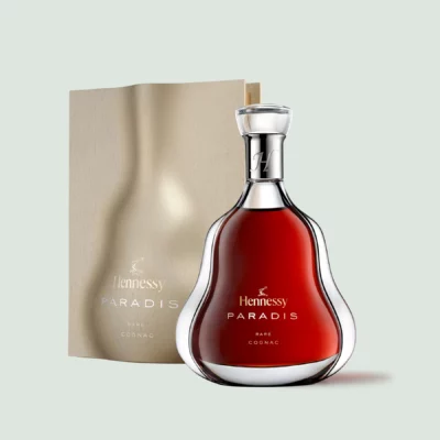 Hennessy Paradis Rare Cognac bottle displayed with its luxurious packaging, highlighting the brand's commitment to craftsmanship.