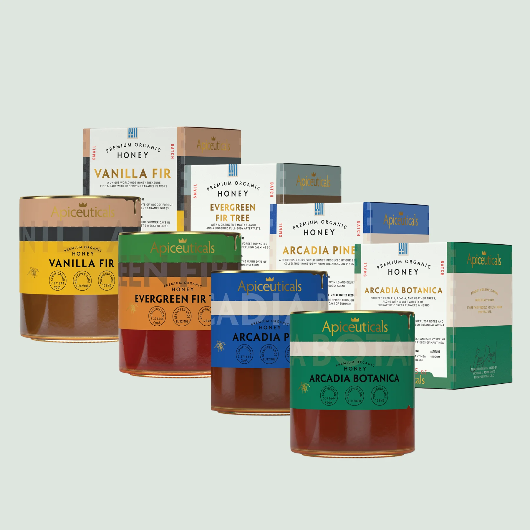 Apiceuticals Limited Reserve Organic Honey Pack of 4 – Artisan Greek Honey Selection