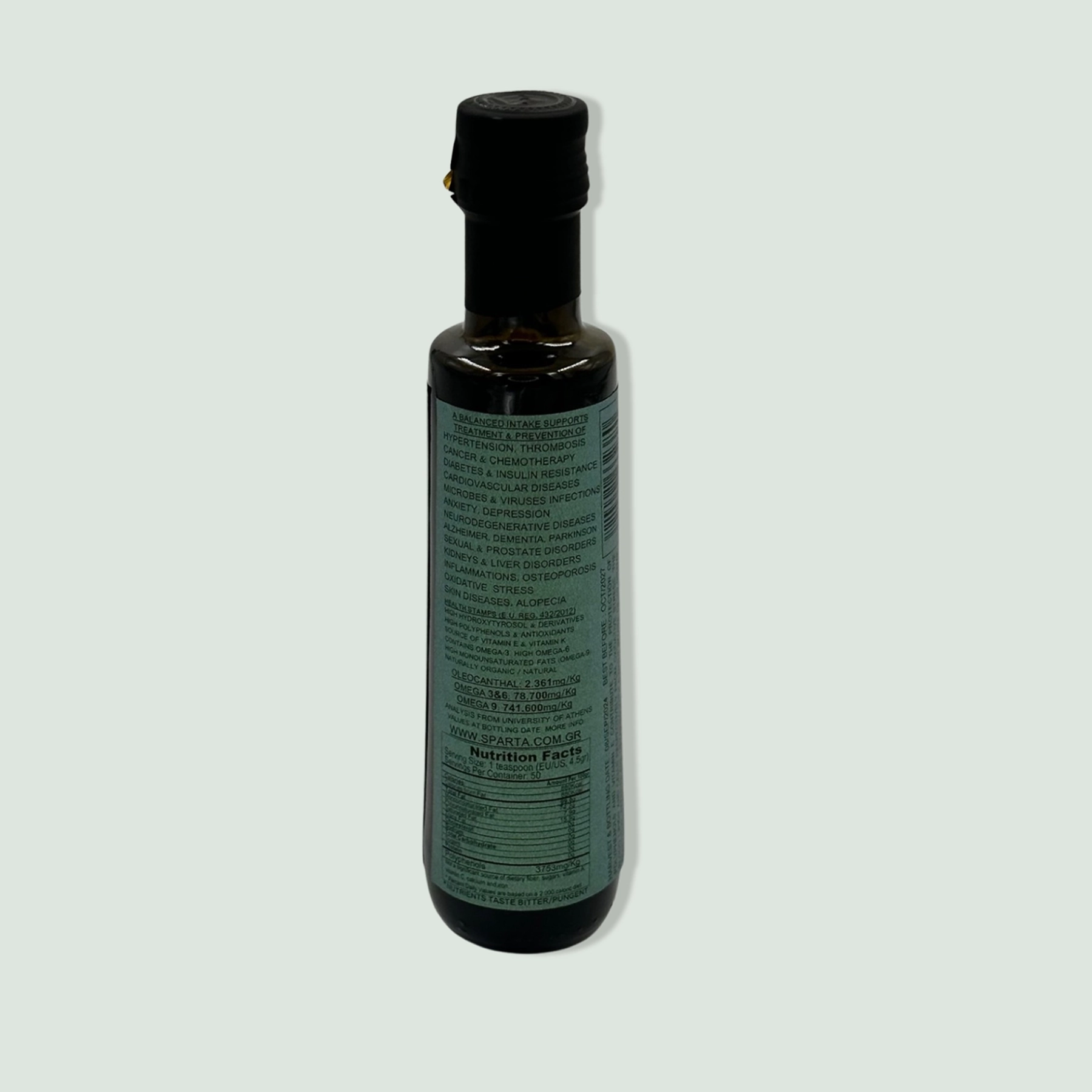 Sparta Green Extra Virginal Olive Oil back view