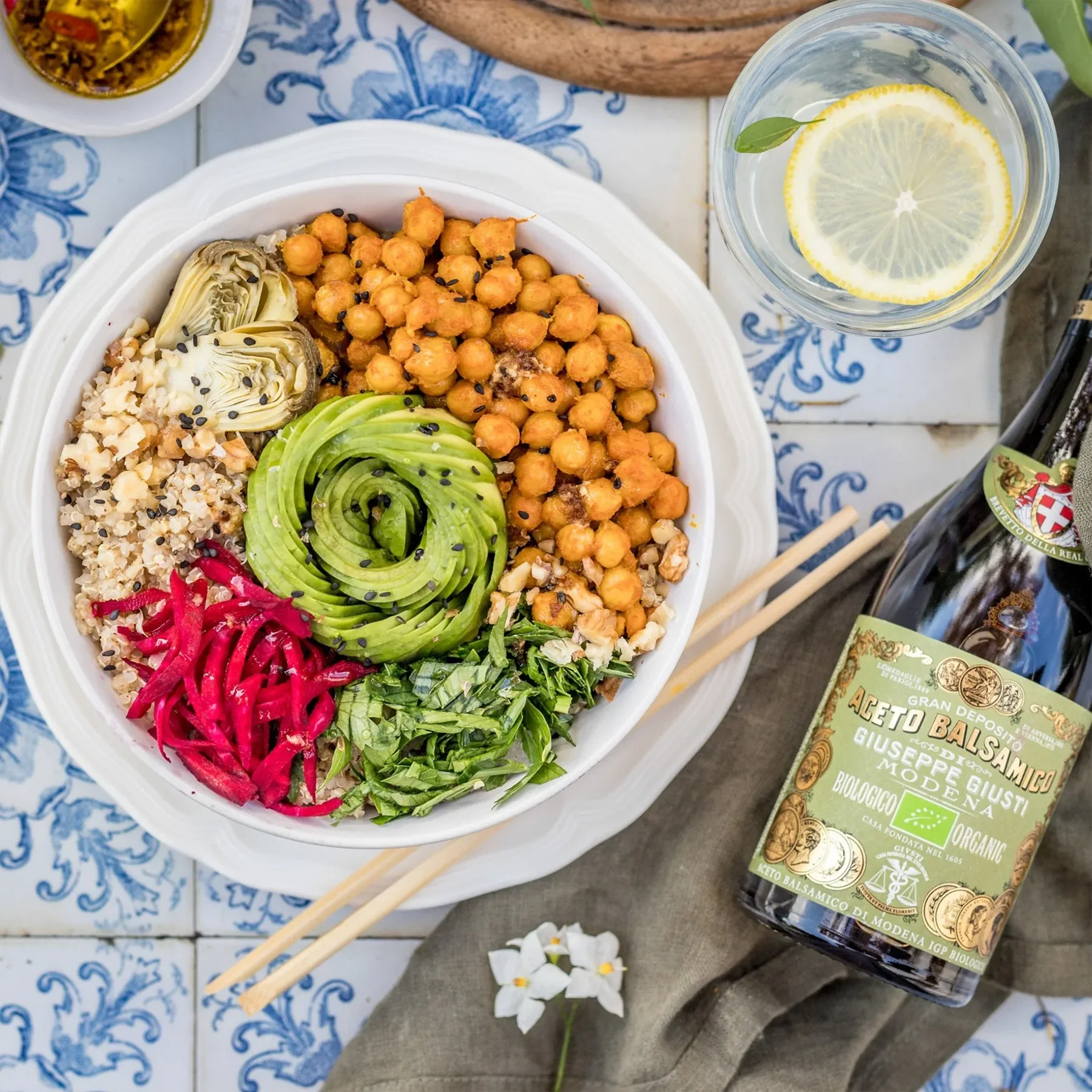 The Best Balsamic Vinegar 3 Gold Medals Organic - Champagnotta paired with fresh food