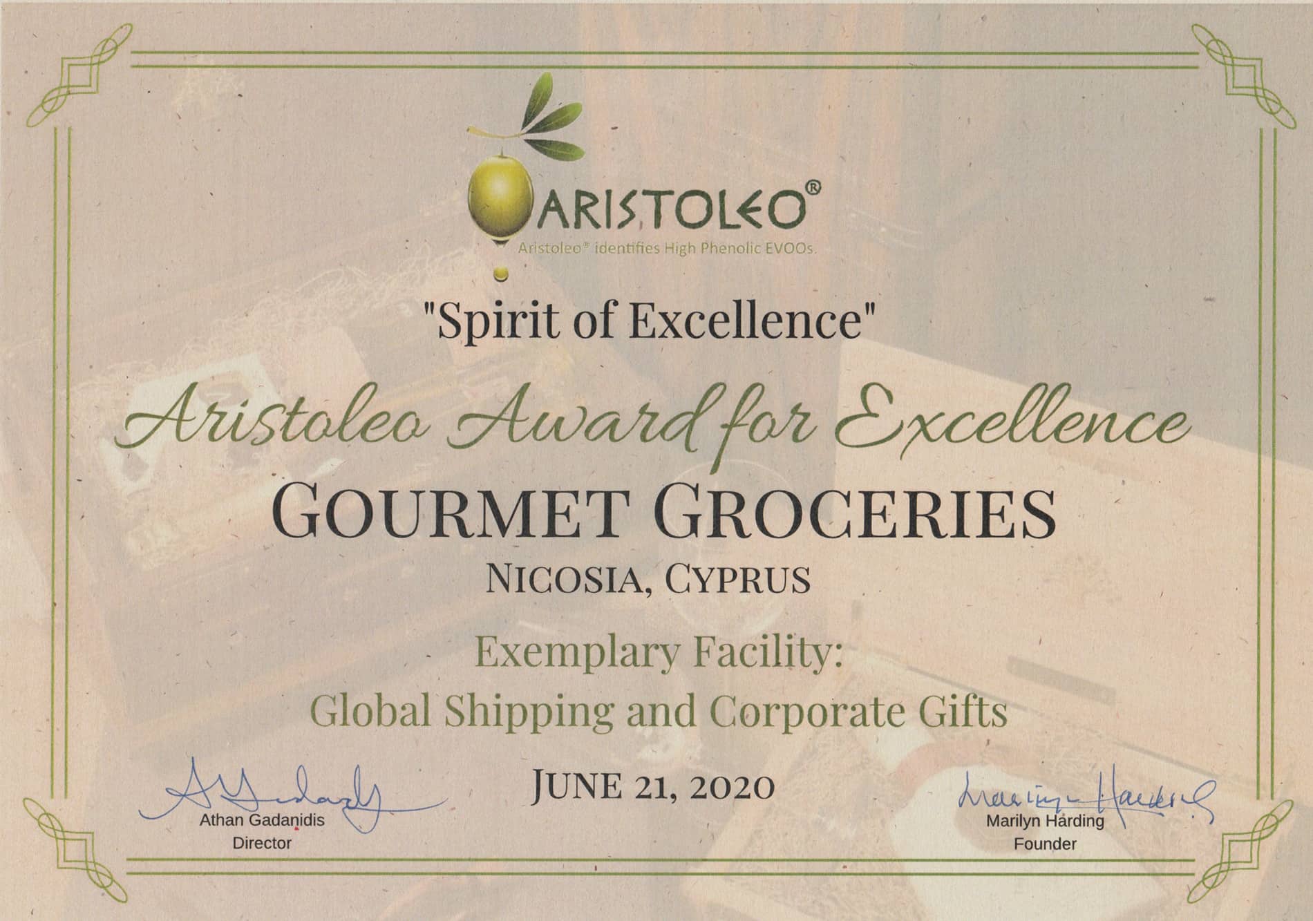 Aristoleo Award 2020 - Gourmet Groceries