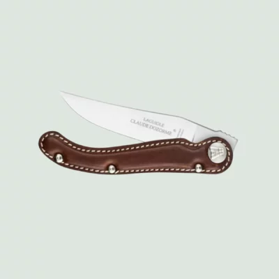 Claude Dozorme knife with brown leather handle