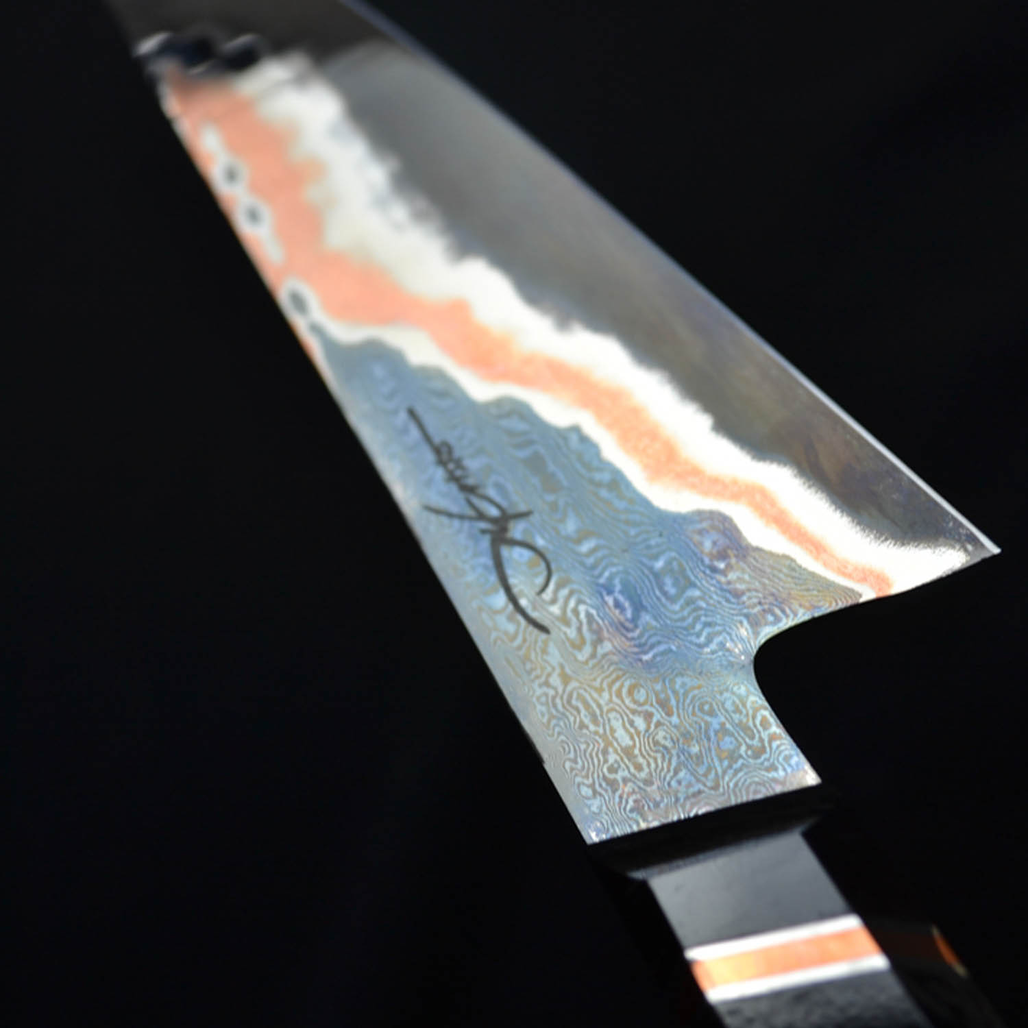 Dikristo Exclusive Dysis copper Damascus san mai k-tip gyuto - Image 3