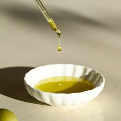 Mediterranean dishes with flavored olive oil drizzle