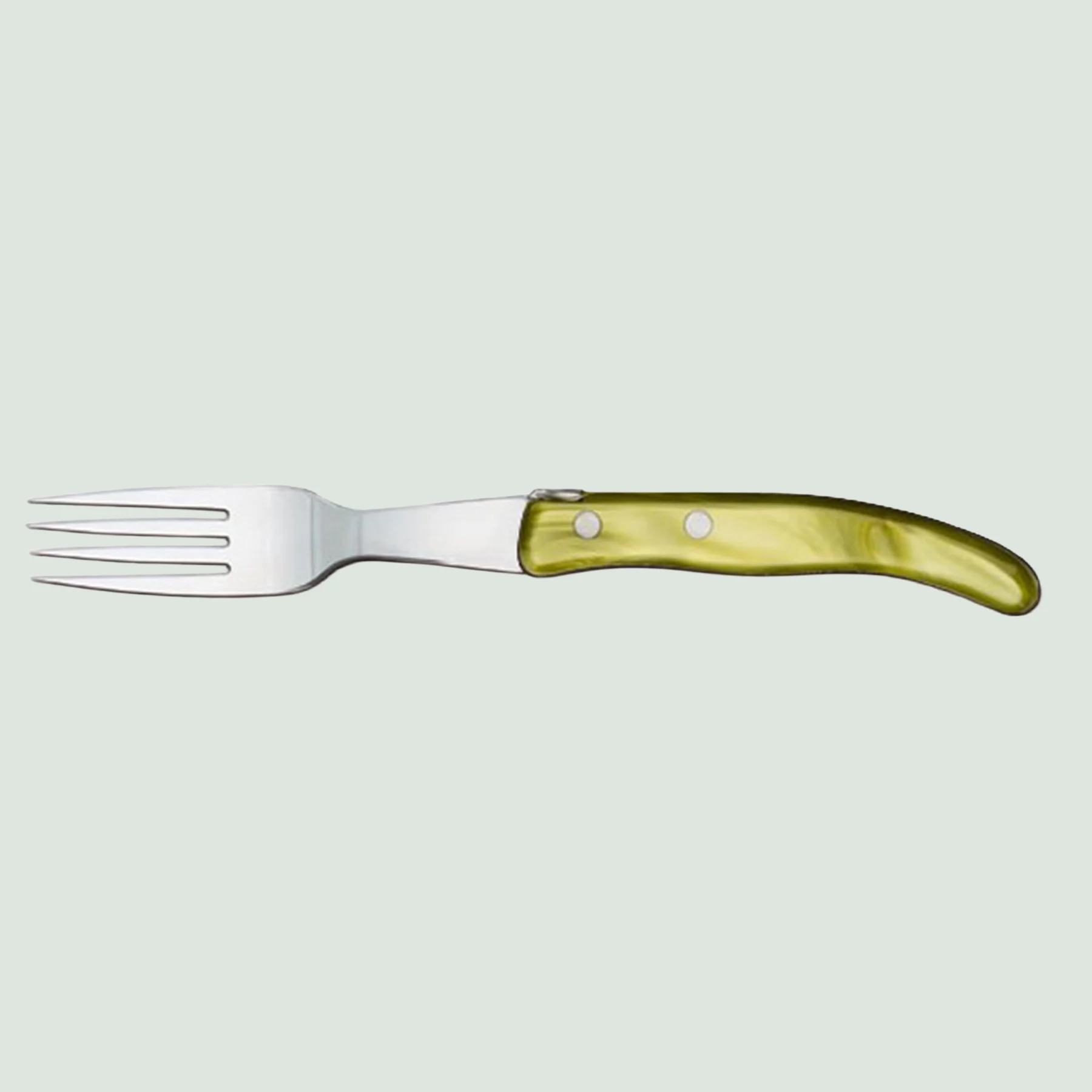 Berlingot Laguiole Steak Fork Green Olive Handle | Claude Dozorme