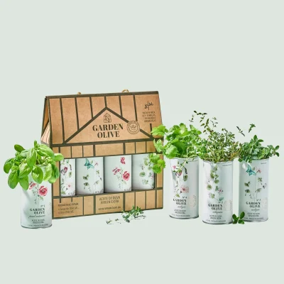 Nobleza del Sur Garden Olive gift set with 4 Premium Organic EVOO tins