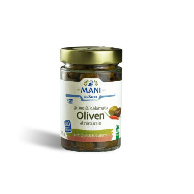 Mani Blauel Green Olives with Chili & Herbs