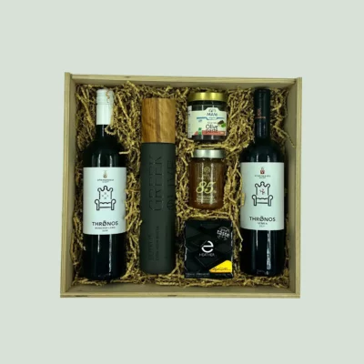 Wooden Box 107: Wines - Honey - Olive Paste - Jam