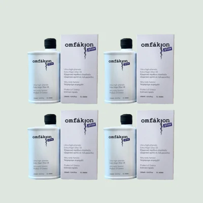 Omfakion Plus ultra high phenolic olive oil bundle of 4 bottles
