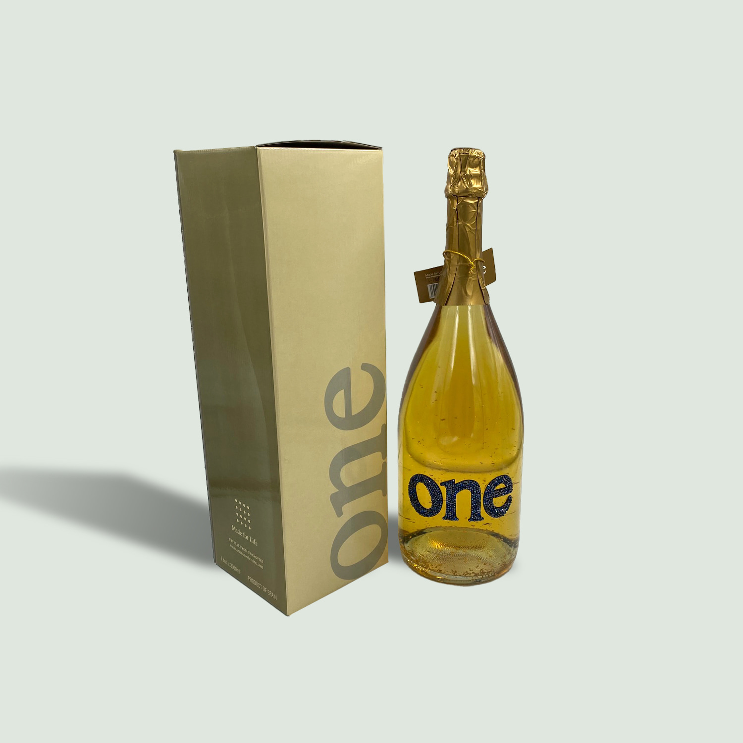 ONE Gold Sparkling Wine (cava) with Gold Edible Flakes Jeroboam 3L