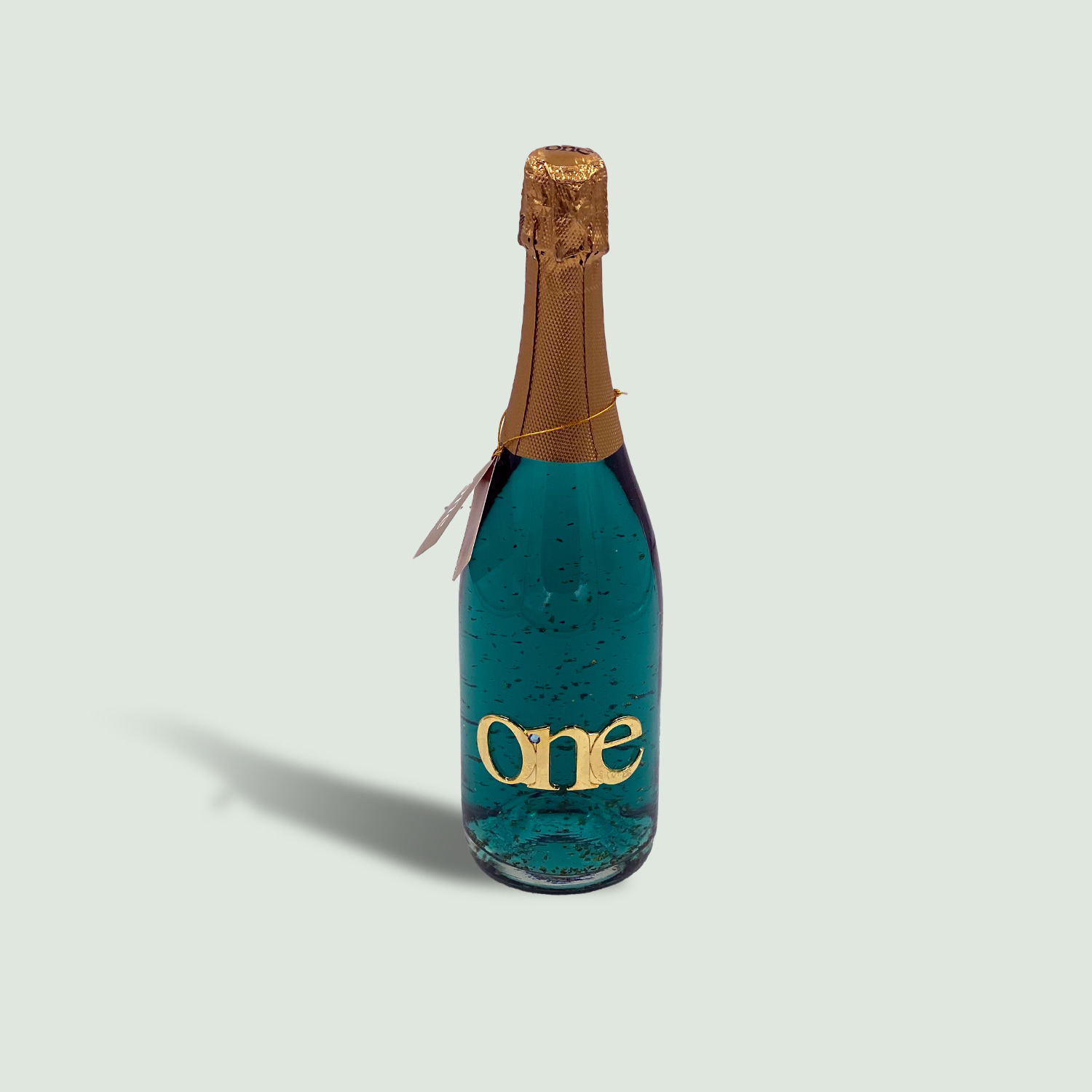 ONE Blue Sparkling White Wine (cava) with gold edible flakes - Image 2