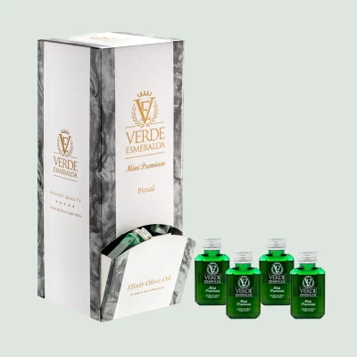 Verde Esmeralda Mini Premium Picual extra virgin olive oil 25ml single-serve bottles