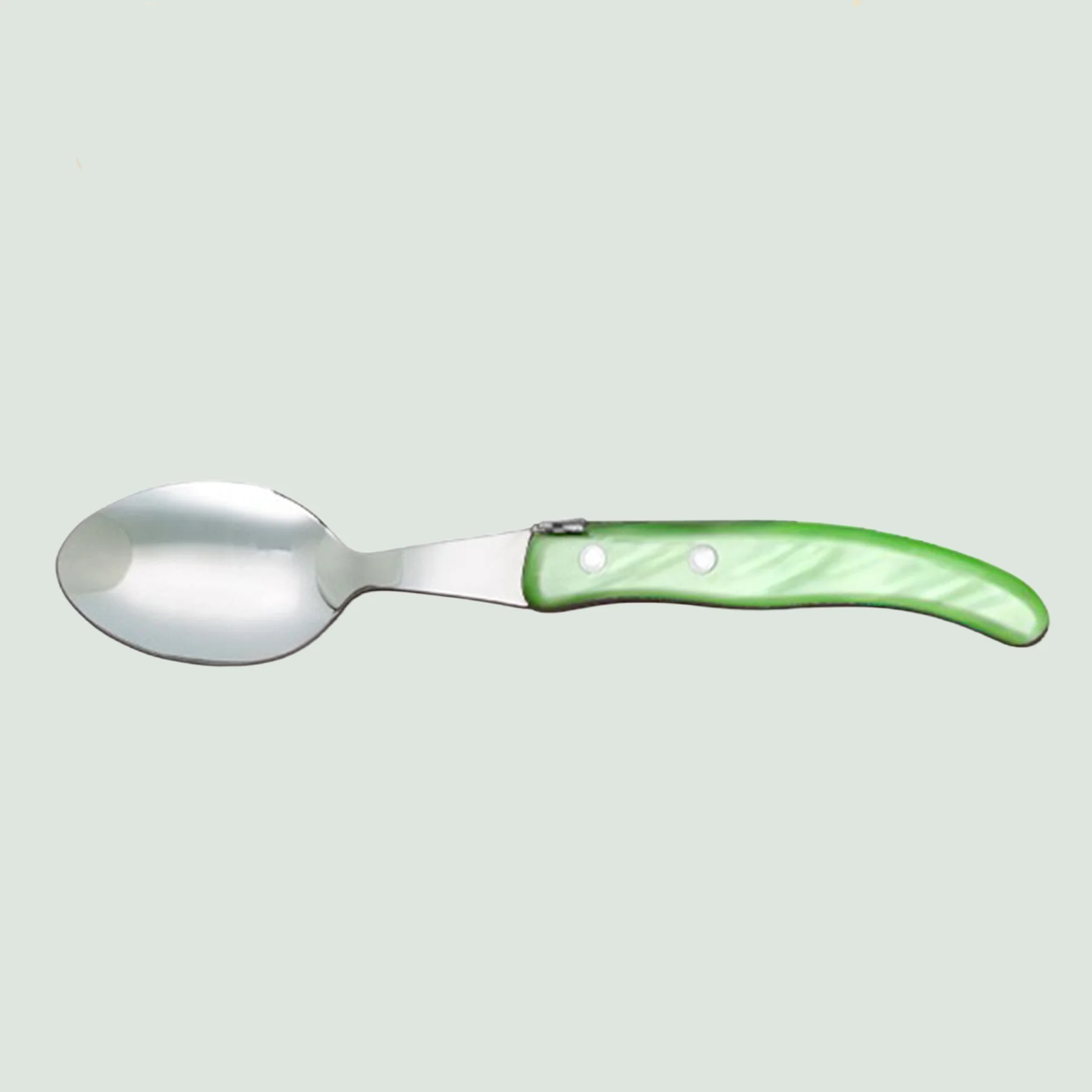 Berlingot Laguiole Soup Spoon Olive Green Handle | Claude Dozorme