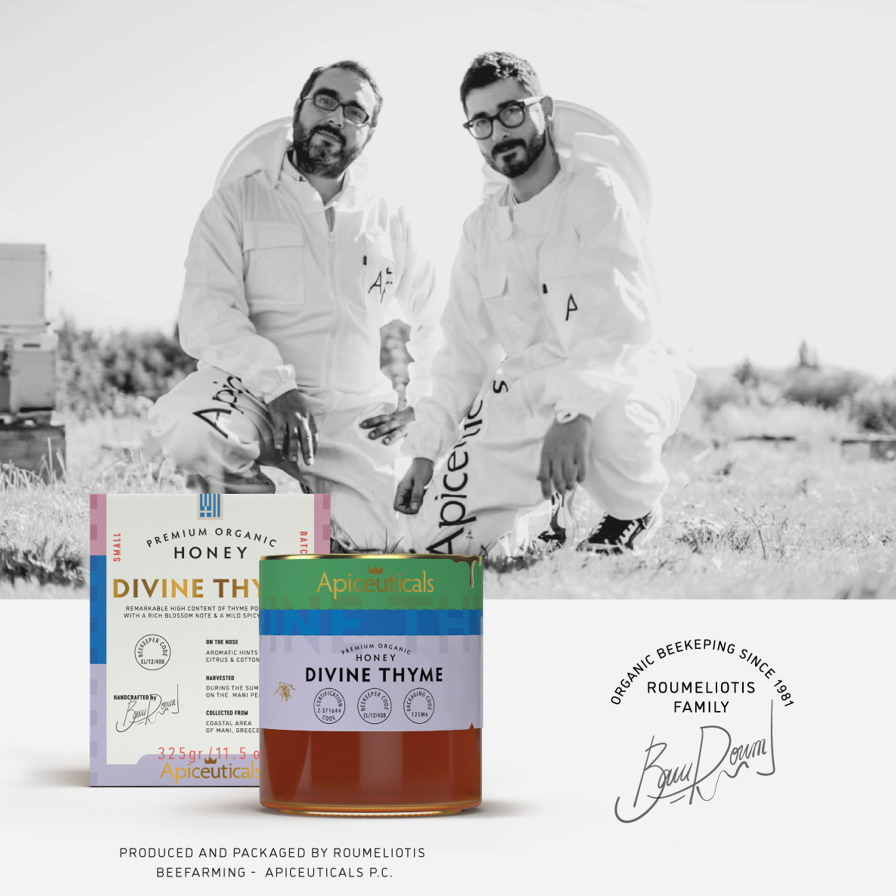 Organic Greek thyme honey small batch Mani Peninsula