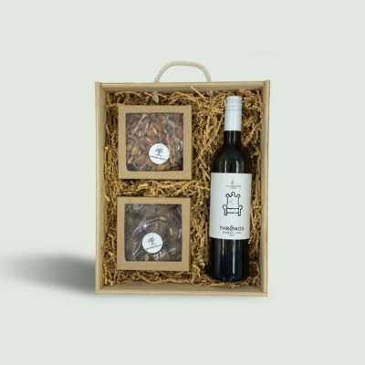 Traditional Sliced Sweets And Dry Nuts Assorments with Wine